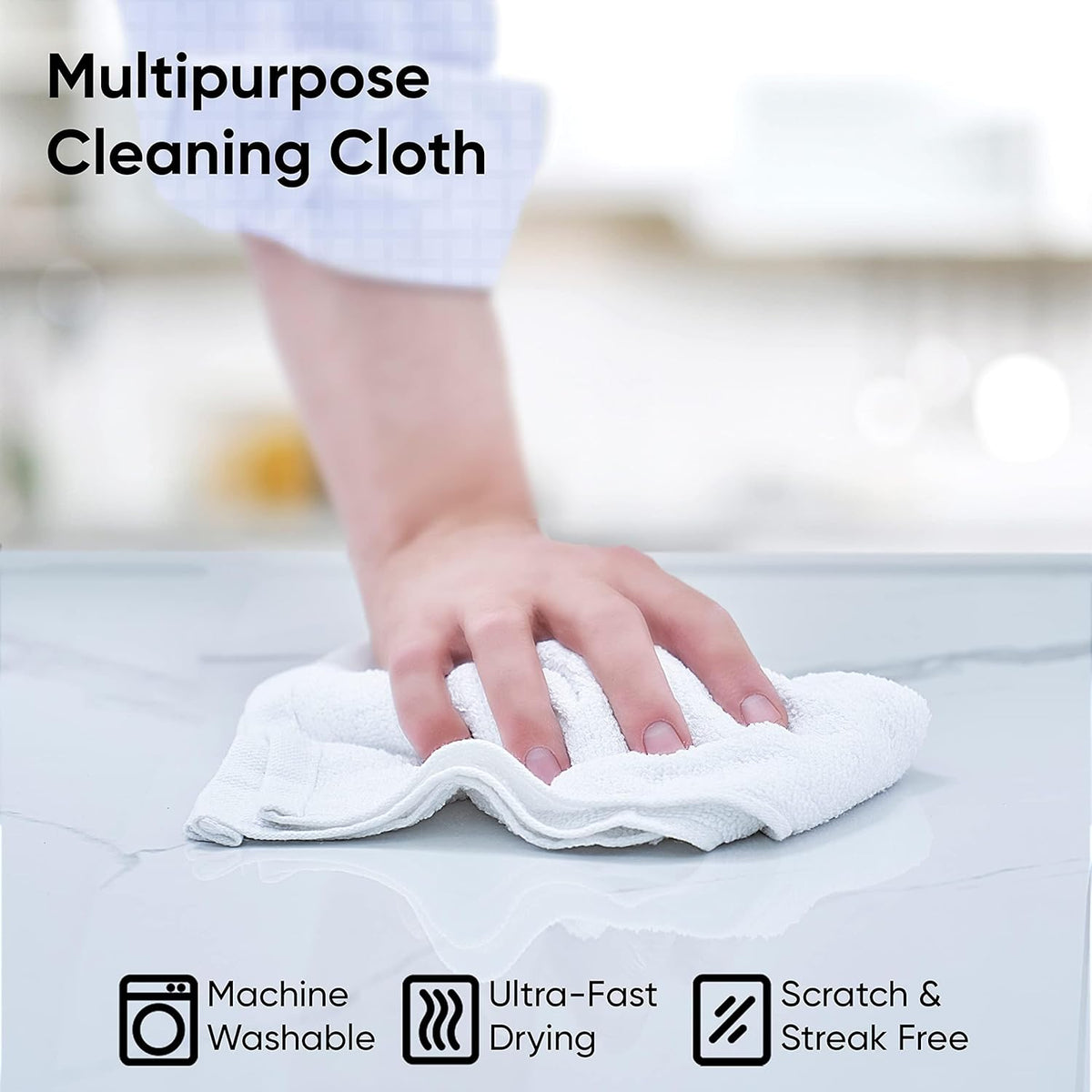 Superio Terry Cloth Rags White Washcloths 100% Cotton 12" Cleaning Cloths, Kitchen Towels, Facial Washcloth, Spa Cloths, Hand Towel, Small Lint Free Rags for Multi-Purposes (36 Pack)