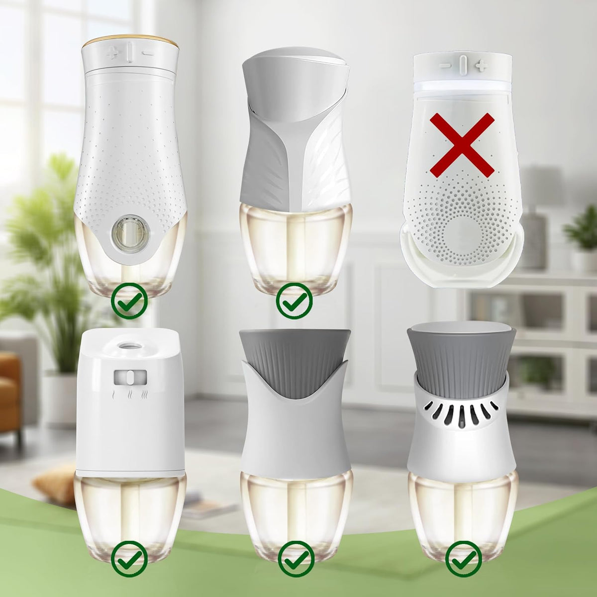 Plug-In Air Freshener Refills 12 Count - Palo Santo & Eucalyptus, Baby Powder Scent For Rooms & Bathrooms Office Wall Plug-In Refills, Compatible with Air Wick,Compatible with Glade