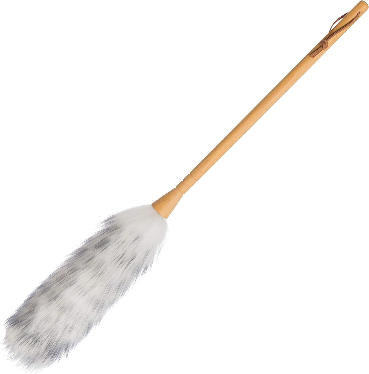 REDECKER Lambswool Duster, Natural Magnet for Dust and Fine Particles, Cleans Without Scratching, 29-1/2 inches - Lambs Wool Dusters for Cleaning - Lambs Wool Duster, Made in Belgium Reusable Duster