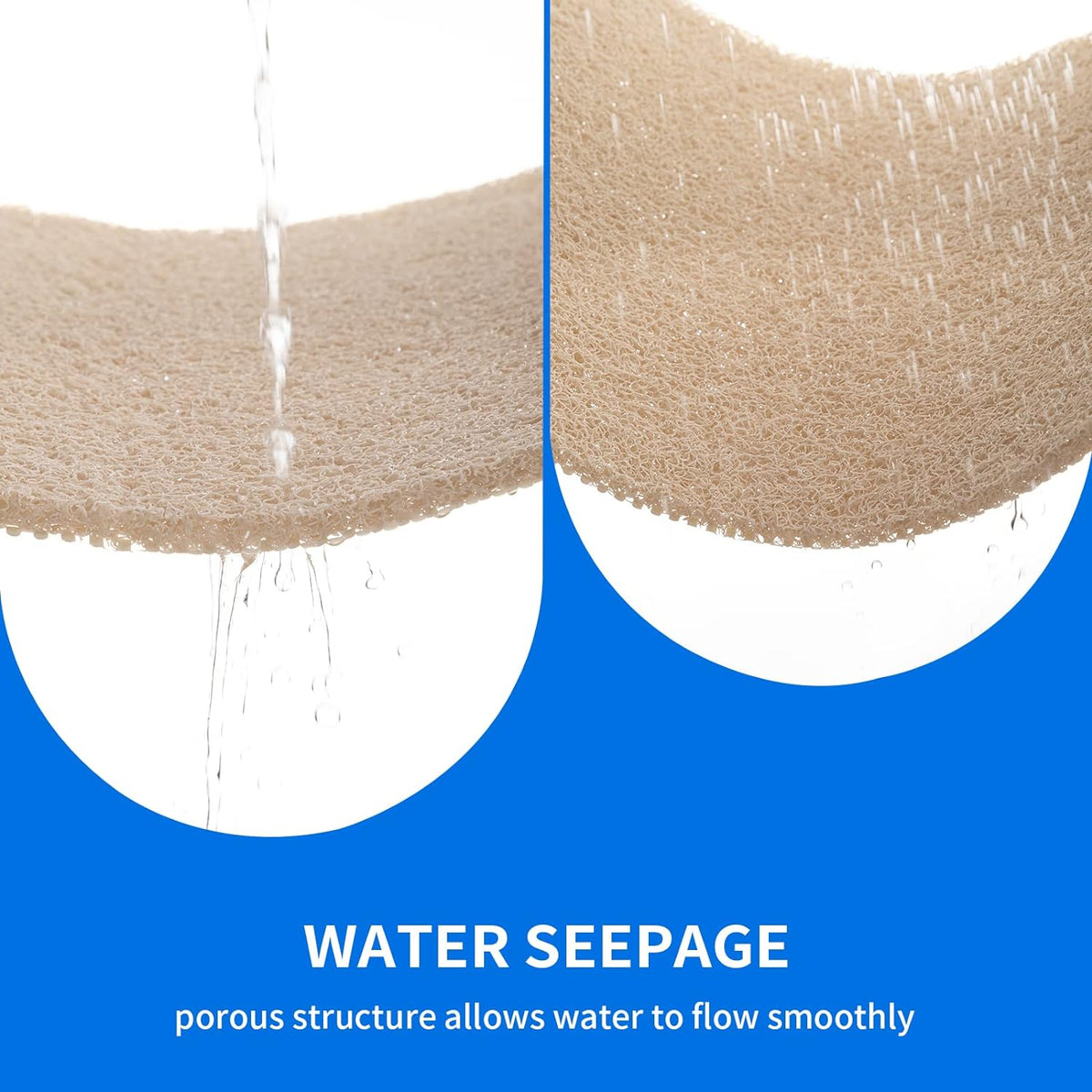 Non Slip Bathtub Mat, Foot Scrubber Anti Slip Fast Drying Shower Mat for Tub, Floor,Bathroom, Home, Kitchen, Hotel, Beige, 24x16 Inches