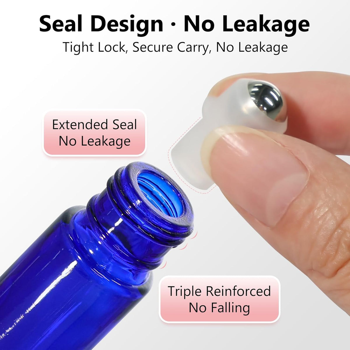 KEYWING 54 Pack Blue Essential Oil Roller Bottles – 10ml Glass Roll-On Bottles with Stainless Steel Roller Balls & Caps, Refillable Perfume Containers for Travel & DIY