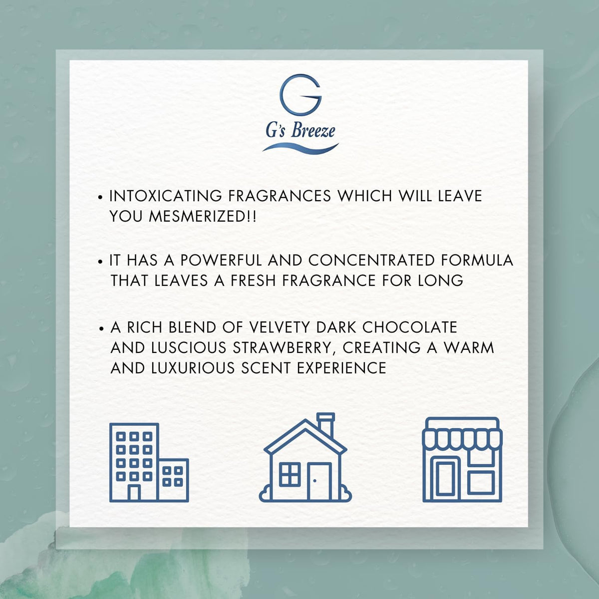 G's Breeze Cucumber Melon Diffuser Oil Refill - Refreshing, Sweet & Juicy Aroma, 48 Hour Long-Lasting Scent, Odor Eliminating Fragrance for Home & Office - 60 ML