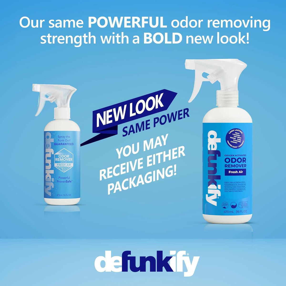 Odor Remover Spray, 16oz (2-Pack). 'Fresh Air' Essential Oil Odor Eliminator for Strong Odors on Fabric, Shoes, Activewear. 'ProvenSafe' Deodorizer for Pets, Kids & Sensitive Gear w/Ionic Silver