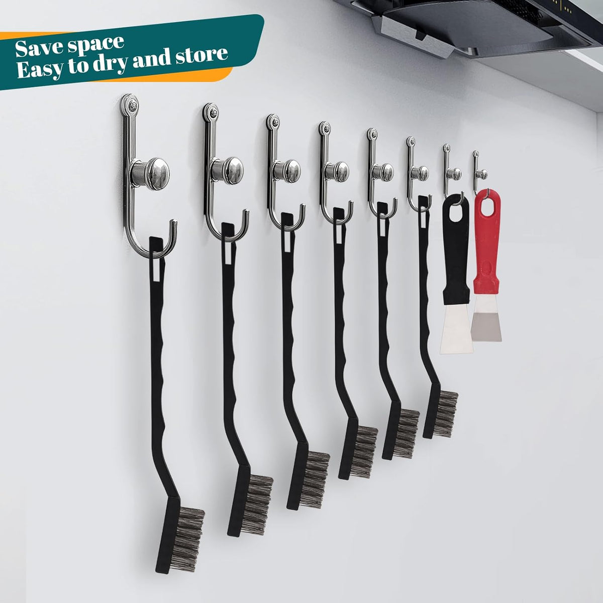 24 Pcs Mini Stainless Steel Wire Brush Set, Wire Scratch Brush with Curved Handle, Cleaning Weld Slag and Rust