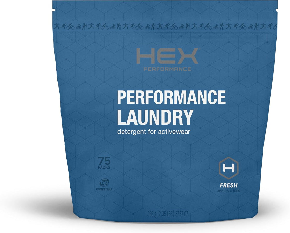 HEX Performance Laundry Packs, Fresh, 75ct - Designed for Activewear, Eco-Friendly, Concentrated Formula