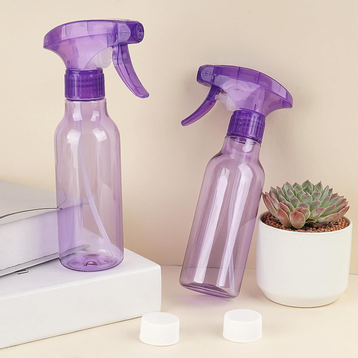 Cosywell Empty Spray Bottles 8.8oz/260ml 2 Pack Plastic Spray Bottle for Cleaning Mist/Stream Refillable Container Water Spraying Bottle for Cooking Hair Care Essential Oils(Purple)