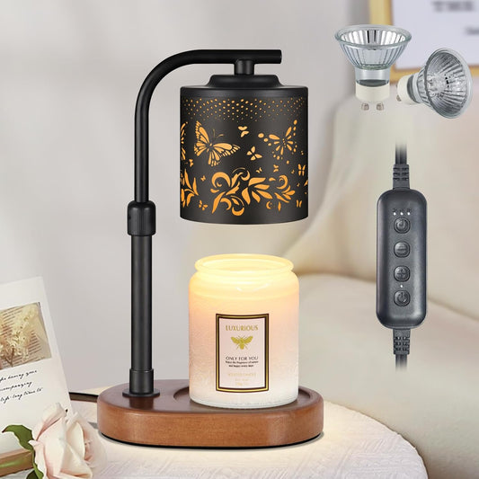 kobodon Candle Warmer Lamp with Timer,Birthday Gifts for Women Mom,Adjustable Height for Scented Jar Candles,Electric Candle Lamp Warmer for Home Decor(Butterfly)