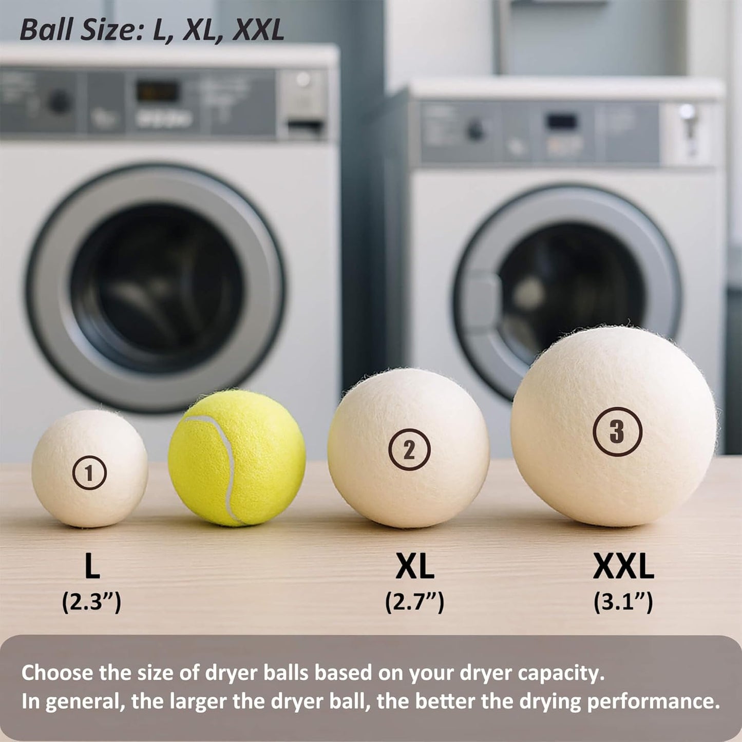 Sheep Wool Dryer Balls 12 Pack L(2.3") Premium Natural Fabric Softener, Reusable Laundry Dryer Balls for Reducing Drying Time, Static and Wrinkles, Eco-Friendly – 100% New Zealand Wool