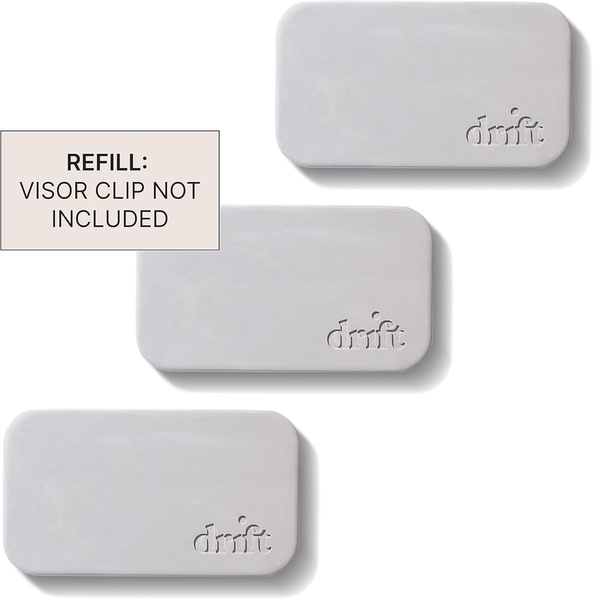 Drift Car Air Freshener - The Original Stone Air Freshener - Car Odor Eliminator - Long Lasting Scent - Metal Clip - Essential Oils - Clean Ingredients - Cabana Scent 3 Pack Refill - NO CLIP INCLUDED