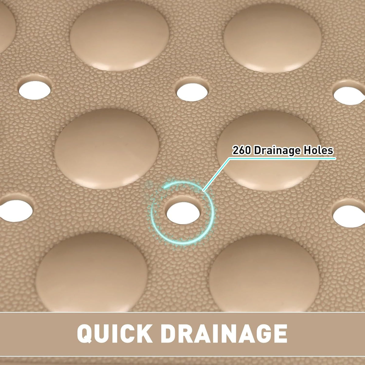 Shower Mat Non Slip: 35.4 x 23.6 Inch Extra Large TPE Shower Mats for Inside Shower - Anti Slip Shower Stall Matt with Drain Hole and Suction Cups for Elderly