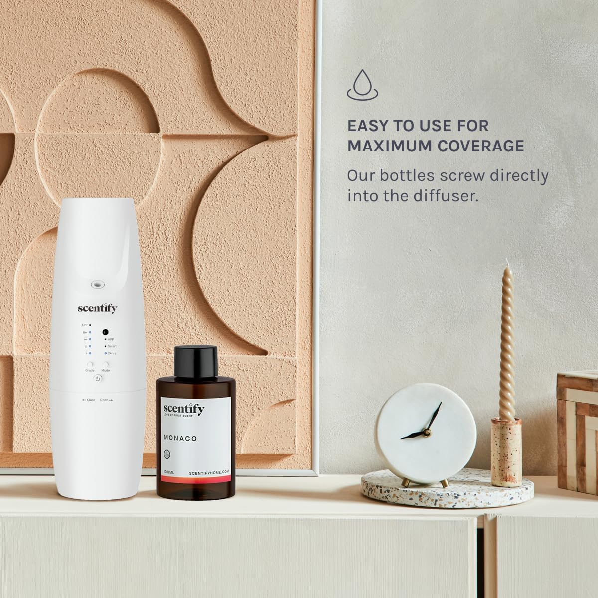 Scentify Monaco Aroma Oil Refill Scent for Oil Diffusers - Saffron, Jasmine, Amber, Cedar Scents - Luxurious Relaxing Aromatherapy Diffuser Fragrance 100ml, 3.38 oz