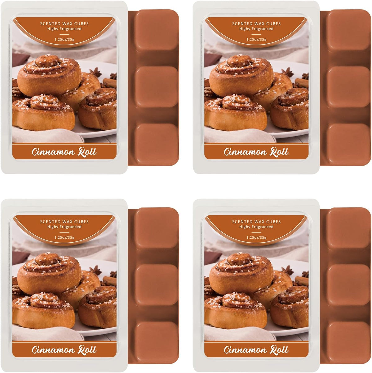 SCENTORINI Wax Melts, Fall Wax Melts, Pack of 4, Cinnamon Roll Scent, for Candle Making and Home Fragrance