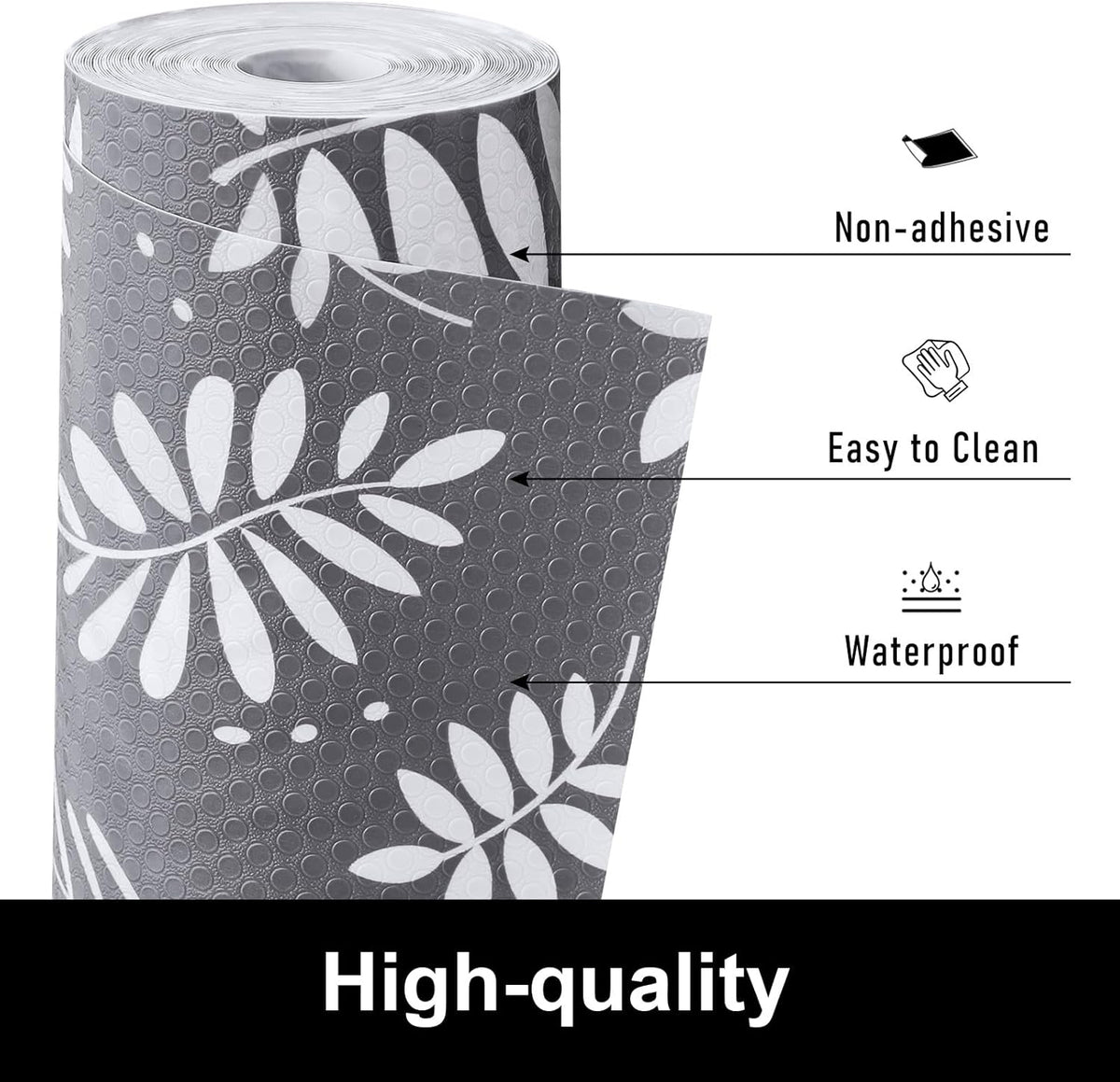 Cooyes Shelf and Drawer Liner for Kitchen Cabinets Non-Adhesive, Waterproof Non-Slip Cabinet Liners for Desk, Refrigerator, Shelves, Bathroom Drawers, Cabinet Protection
