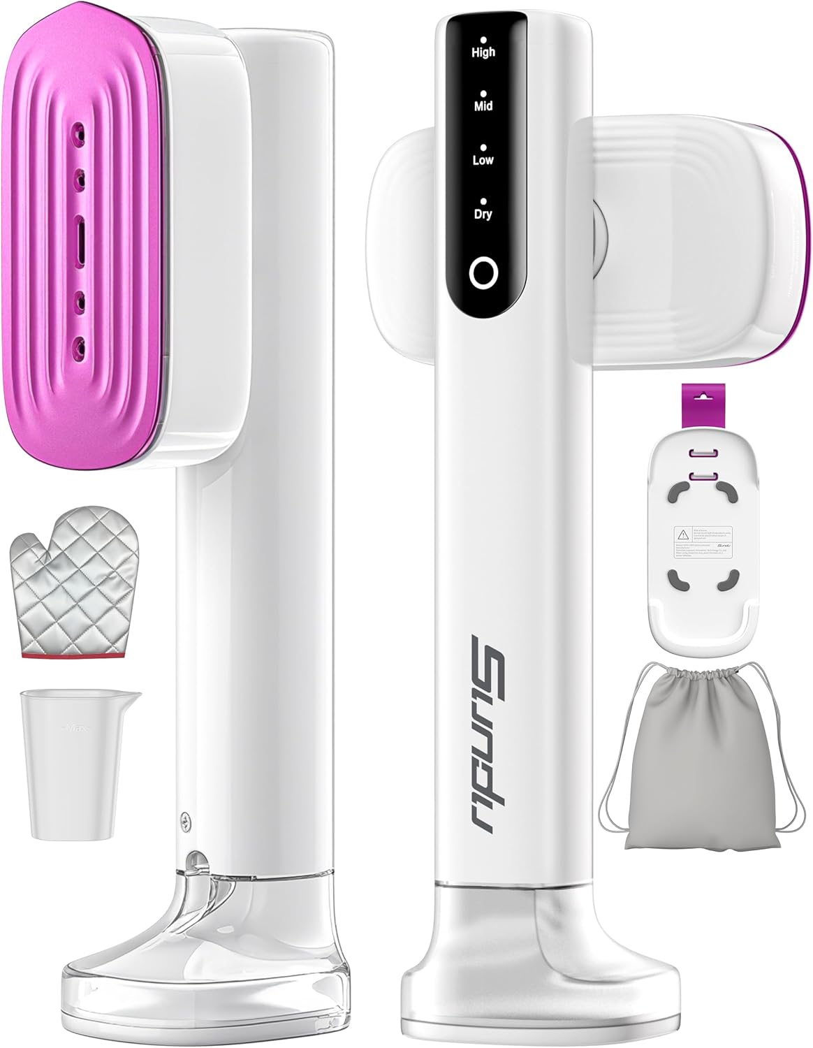 Sundu Steamer for Clothes,15s Fast Heat-up Handheld Garment Steamer,35mins Runtime & 180ml Large Tank,25g/min Steam,Ceramic Panel,Stands on Desk,Wrinkle Remover for Travel, Home, Office(White)