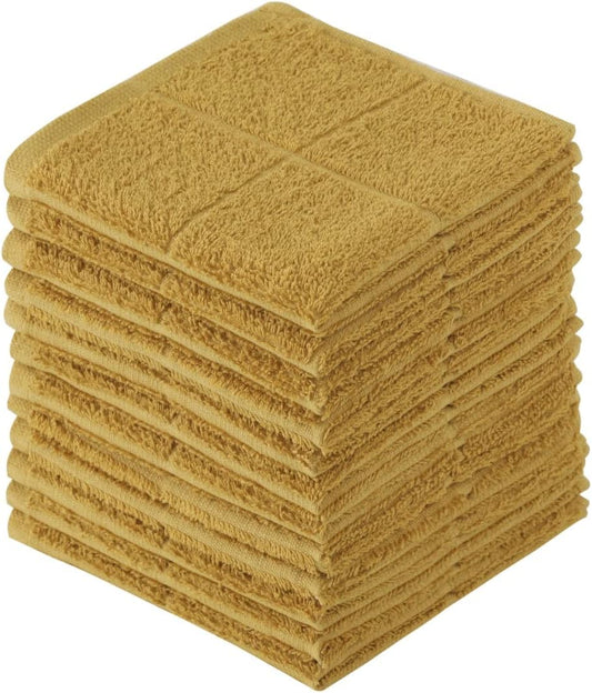 Glynniss Dishcloths Kitchen Highly Absorbent Dish Rags 100% Cotton Dish Cloths for Washing Dishes (Honey Gold)