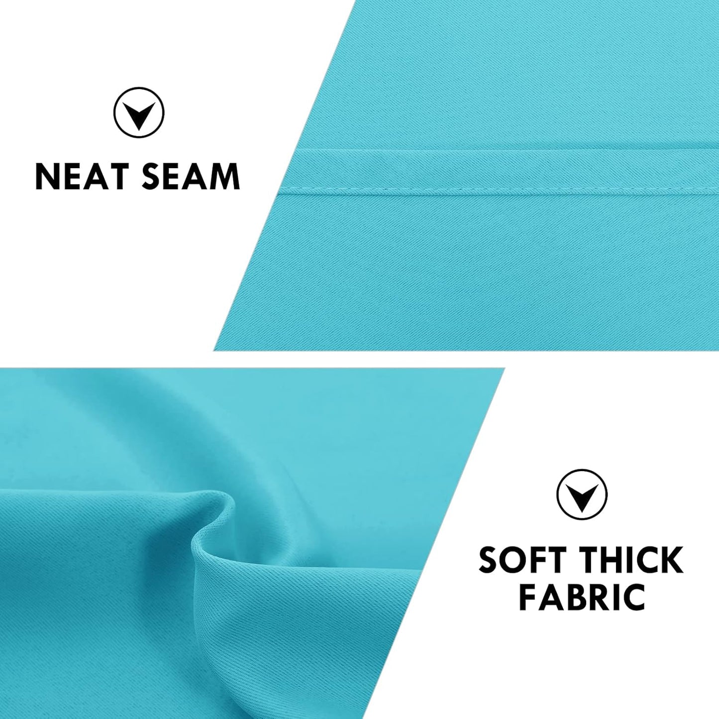 DWCN Insulated Blackout Curtains for Bedroom, Energy Saving Privacy Room Darkening Curtains for Living Room (W60 x L84 inch, Turquoise, Set of 2 Panels, Top of Rod Pocket)