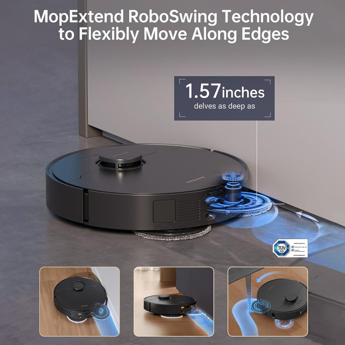 DREAME X30 Ultra Robot Vacuum with Detachable & Liftable Mop, Self-Emptying Robot Vacuum and Mop Combo with Side Brush, 8,300 Pa Suction, Self-Cleaning and Self-Drying Mop, Auto Water Filling