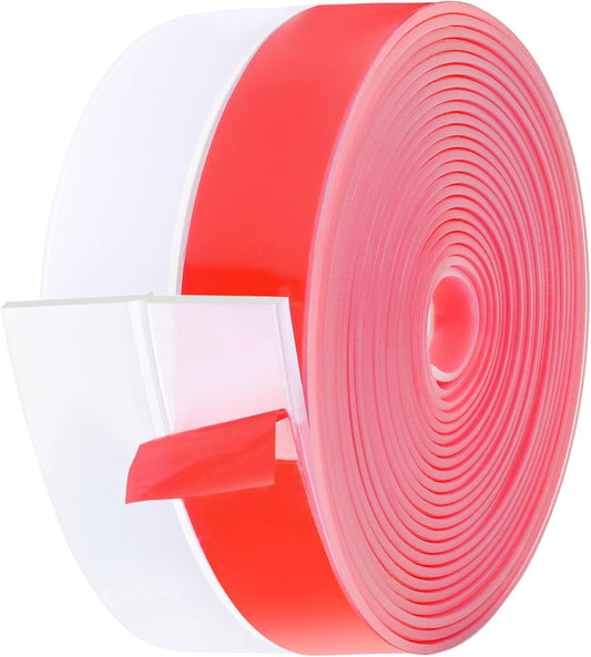 MYFAMIREA Door Weather Stripping 3IN (W) x 20FT (L) Door Draft Stopper Seal Tape Silicone Seal Strip Self Adhesive Shower Sweep Insulation Tape Side Bottom Strip for Sliding Glass Window Gap, Clear
