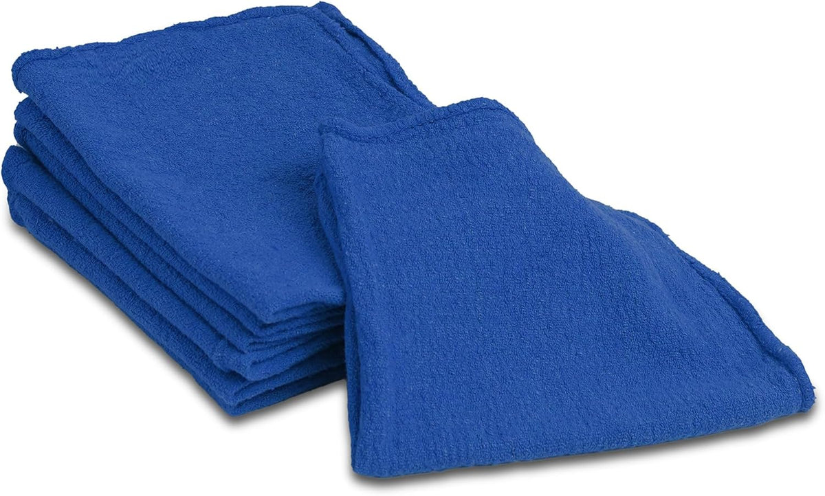 Cotton Shop Towels - Pack of 25 Cleaning Rags 12'' x 14'' - Super Soft and Absorbent Shop Rags for House - Multipurpose Cleaning Towels for Automobiles, Industries, Garage