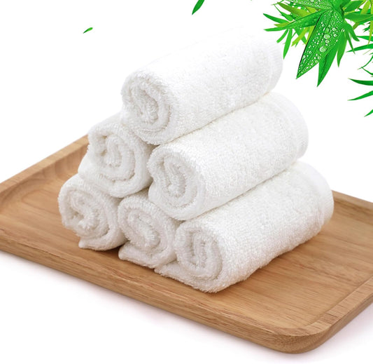 Dish Cloths 6 Pack, 10x14 inch Small Kitchen Washcloths for Washing Dishes, Lint Free Fast Dry Reusable Cleaning Cloth, Ultra Soft & Scratch Free Terry Dish Rag, Easy to Rinse White Dishcloths