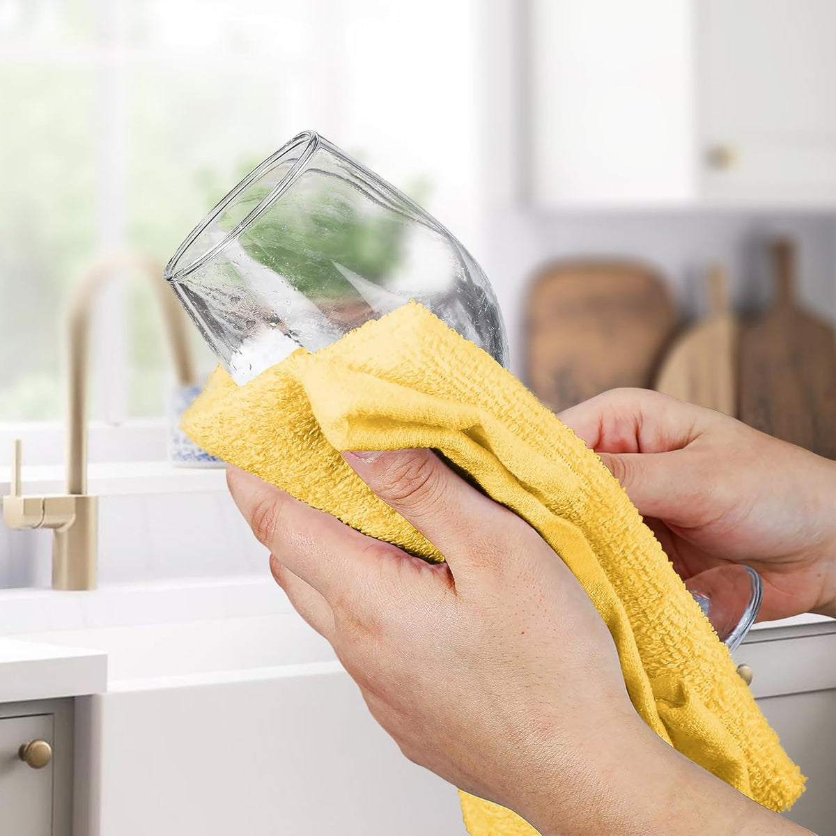 Avalon Towels Terry Bar Mop Towels (Value Pack of 60) Size 14"x17" – Absorbent and Durable, Multipurpose Cleaning Rags, Cotton Cleaning Cloths, Terry Cloth Rags, Reusable Shop Rag (Yellow)