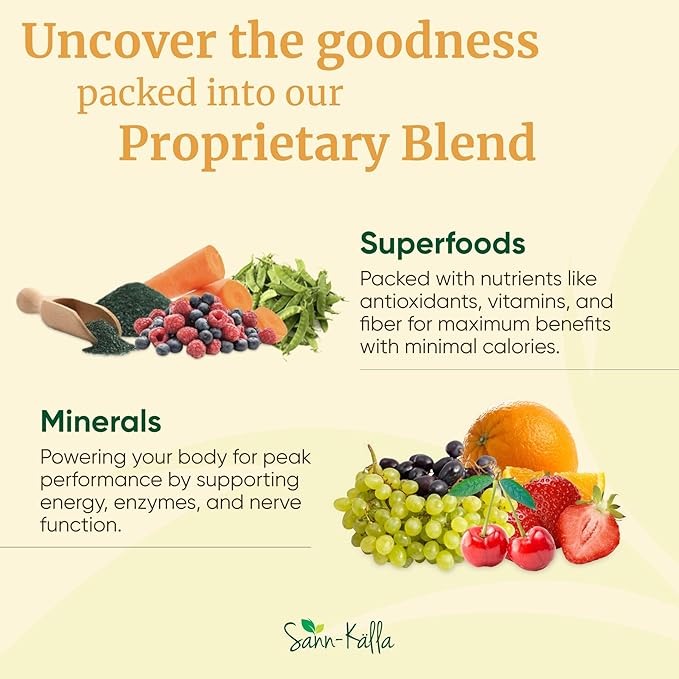 Reds and Greens Superfood Powder Nootropics, Improve Gut Health, Multivitamin, Probiotic, Gluten Free, Vegan and Keto Friendly, Full Serving of Vegetables, Essential Nutrients – 30 Servings