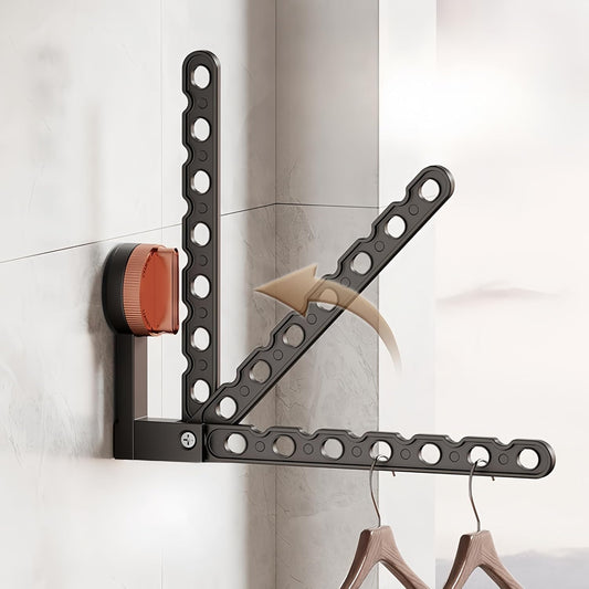 Wall Mounted Clothes Drying Rack,Laundry Dryer Hanger With Suction Cup,Foldable Aluminum Space Saving Laundry Hanger Wall Mount,Folding Portable Clothes Hanger For Laundry Room,Bathroom,RV,Travel