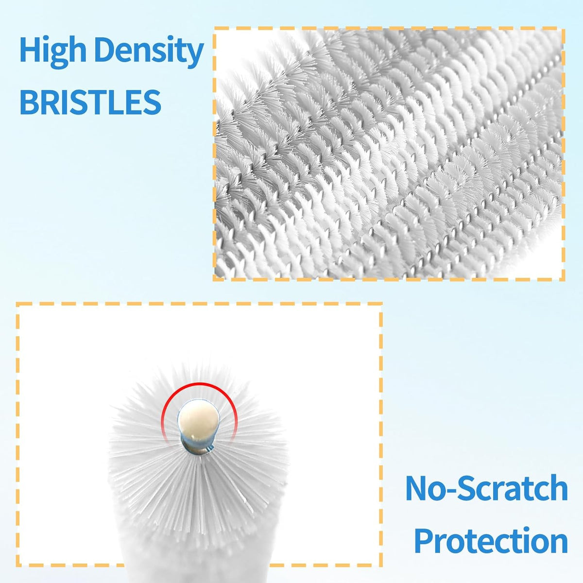 6 Pack Straw Cleaner Brush - 12.6" Extra Long Straw Cleaners Full Bristles Coverage with Different Sizes and Comfortable Handle for Reusable Drinking Straws,Bottle,Cup,Tube - 10mm Pink