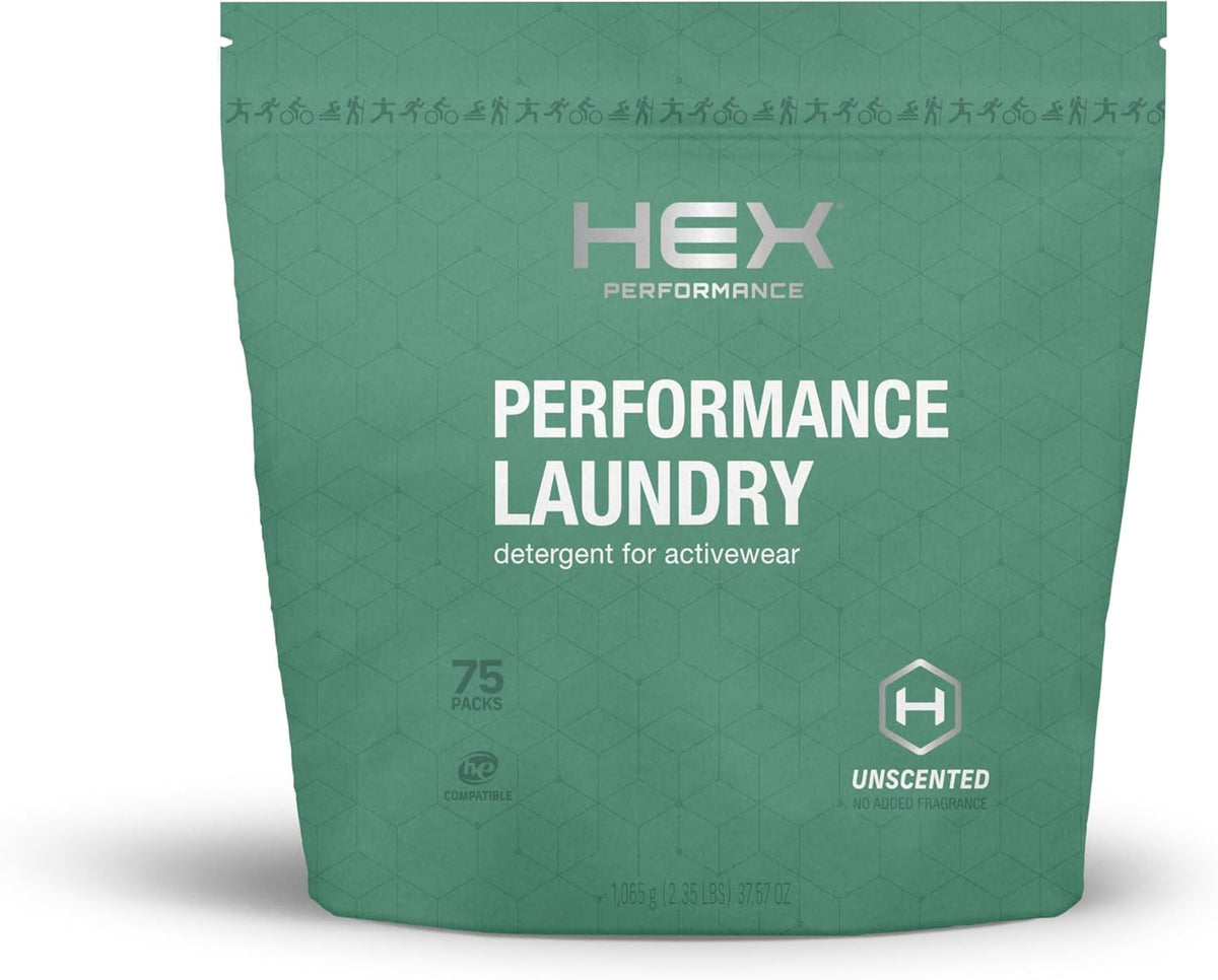 HEX Performance Laundry Packs, Unscented, 75ct - Designed for Activewear, Eco-Friendly