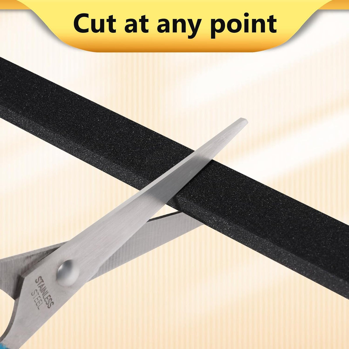 26Feet Weather Stripping Seal (1 Inch X 1/8 Inch) for Door Window, High Density Foam Tape, Soundproofing, Insulation Strip, Door Sealers for Door Frame- Black