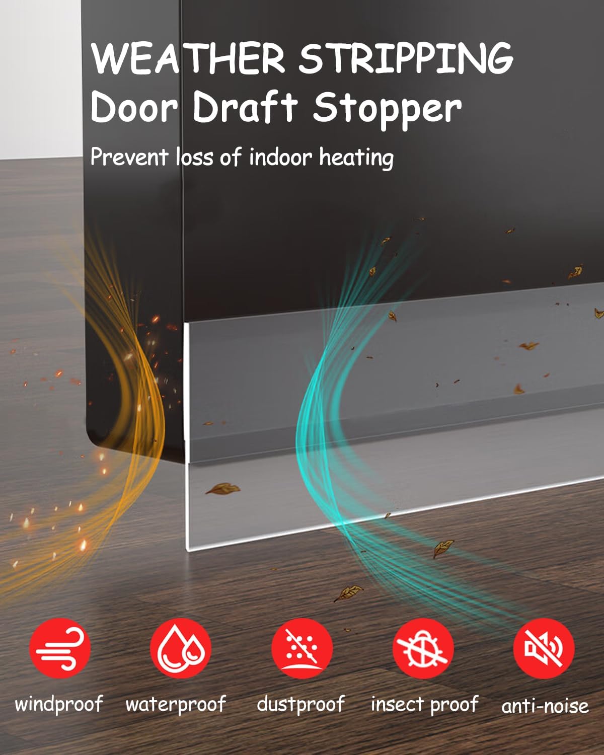 Silicone Weather Stripping, 3 inch (W) x 20 Ft (L) Door Draft Stopper Window Seal Strip for Gaps of Door & Windows, Garage Door Under Bottom, Sealing Tape Shower Doors Sweep, Transparent