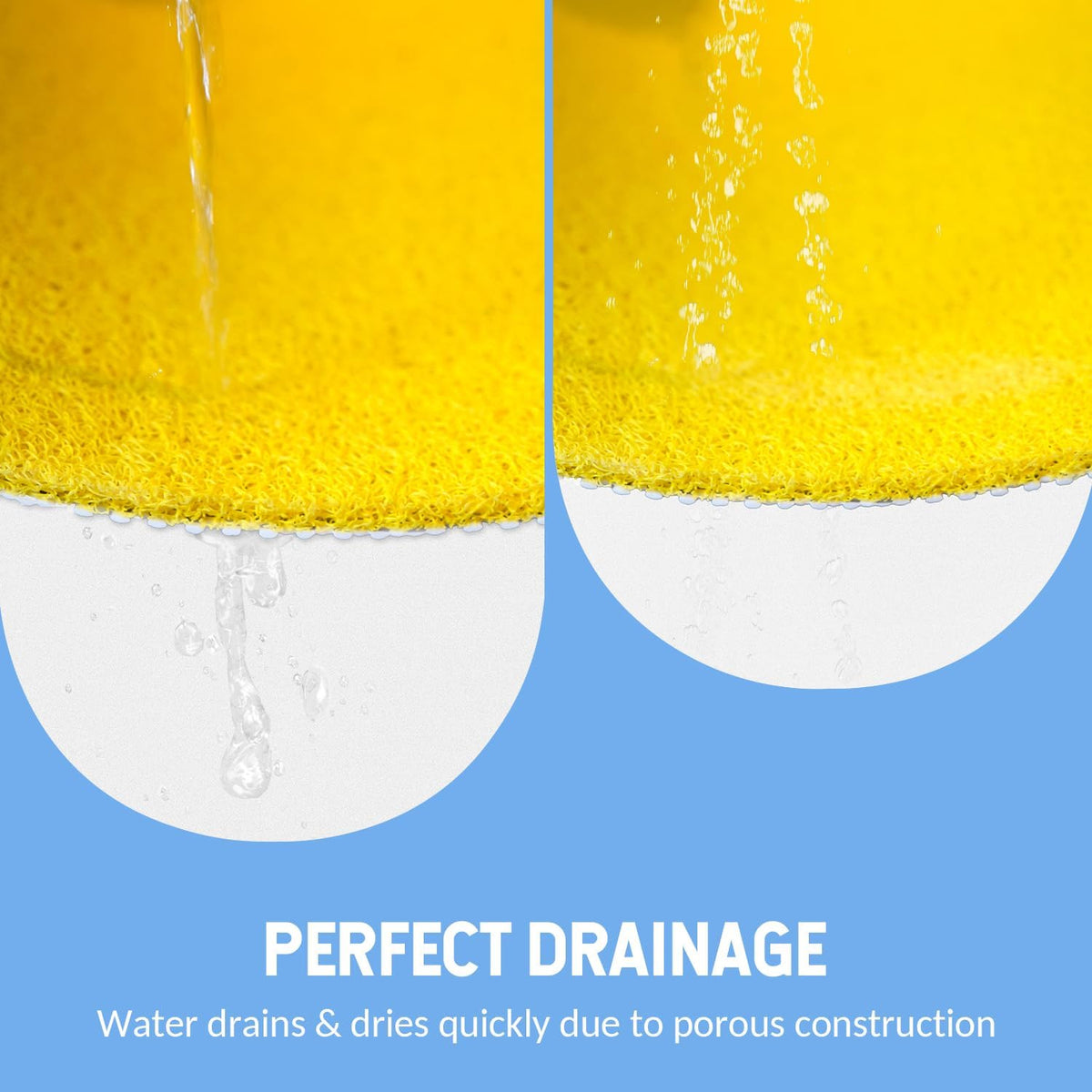 Non-Slip Bathtub Mat, Anti Slip Shower Mat, Fast Drying Bathtub Mats, Foot Scrubber Mat, Anti Slip Mat for Tub, Floor, Bathroom, Kitchen, Home, Hotel (Yellow 40"×28")