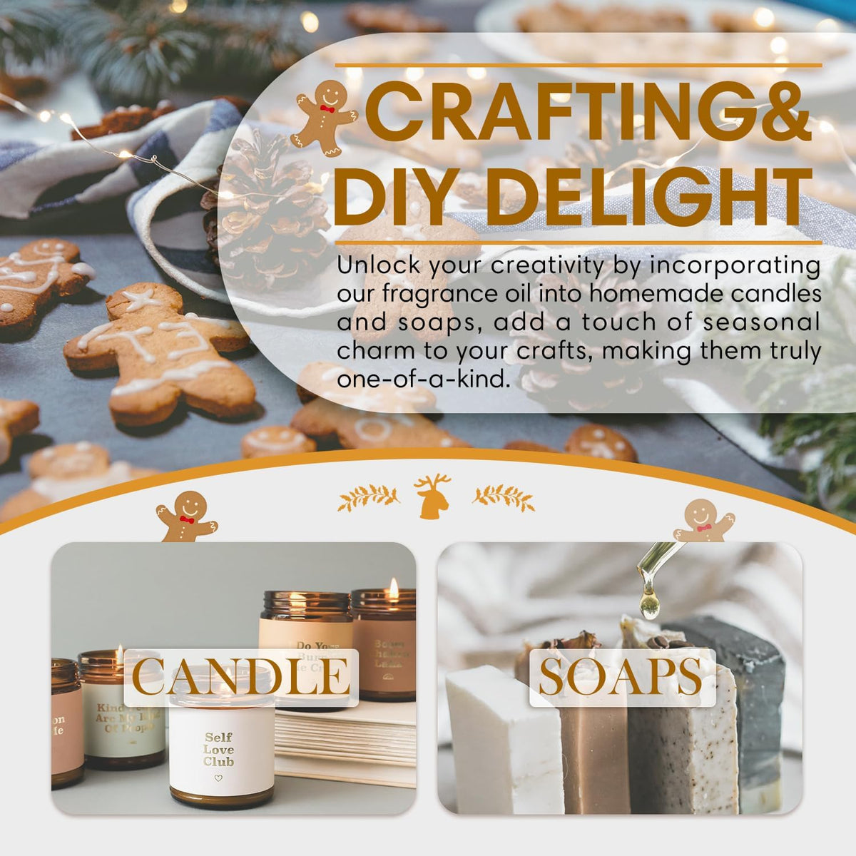 SALKING Gingerbread Fragrance Oil, 120ml (4 Fl Oz) Premium Essential Oils for Diffuser, Candle Scents for Candle Making, Soap Making Supplies, Diffuser Oil Scents, Gift for Her