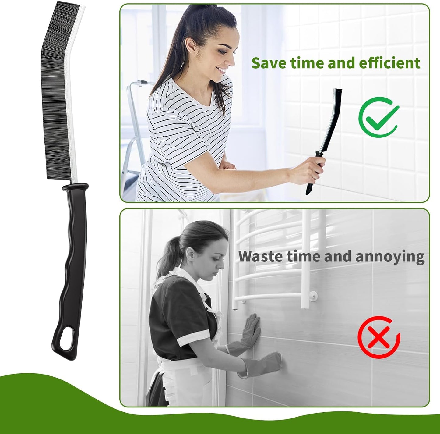 Crevice Cleaning Brush,10 Pcs Cleaning Supplies Cleaning Brush Tools,Hard Bristle Crevice Brush for Household Use Bathroom Tiles Kitchen Practical and Durable