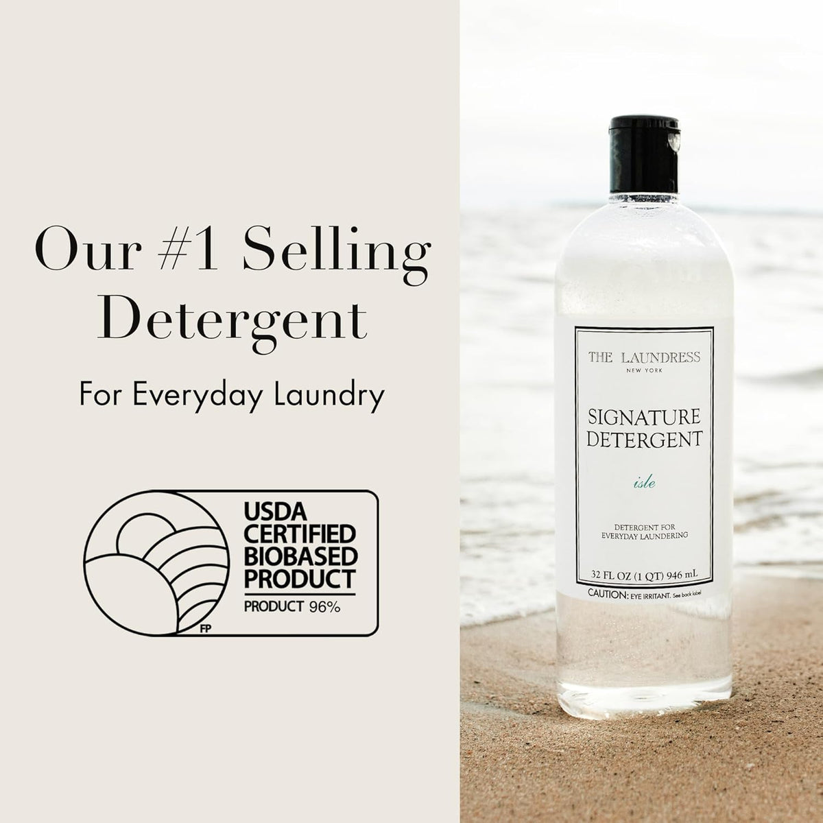 The Laundress Signature Isle Detergent, Coastal Inspired Scent, Concentrated Laundry Detergent Liquid, Tough on Stains, Isle Scent, 32 oz.