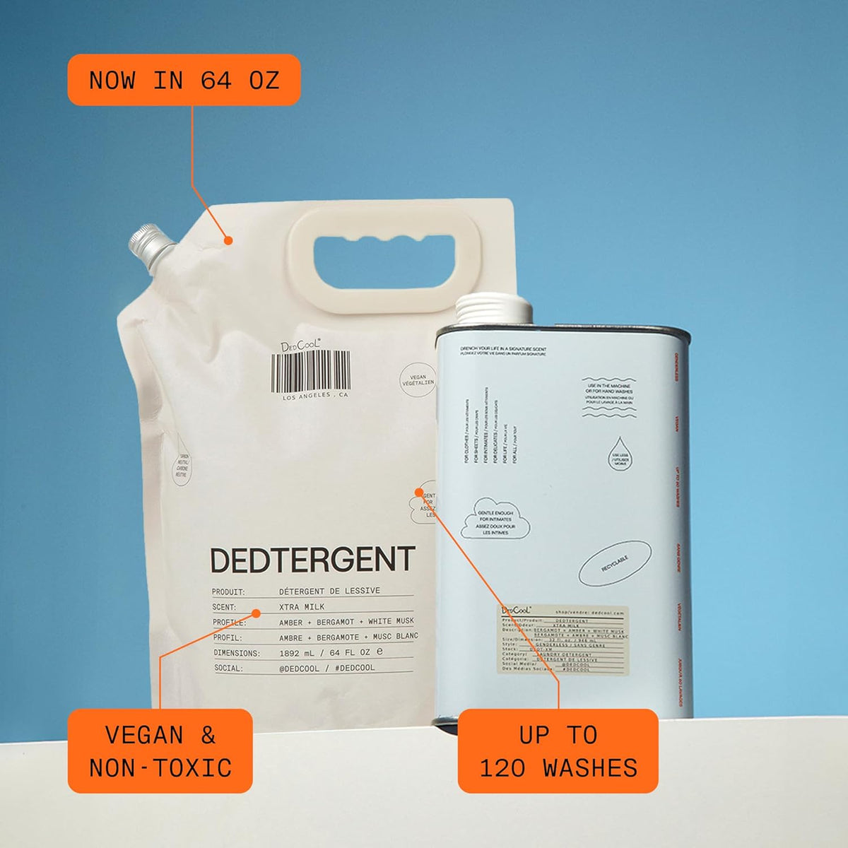 DedCool Liquid Laundry Dedtergent | Red Dakota | Bold Woody Fragrance Detergent | Removes Stains | Infused with Natural Essential Oils | Non-Toxic | 120 Washes | 64 fl oz