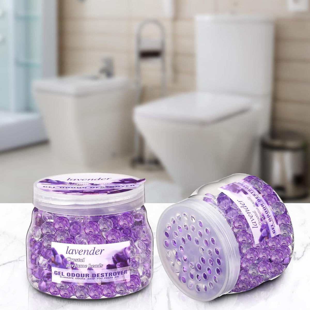 Timgle 12 Pack Odor Eliminator Gel Beads Bulk 10 Ounces Air Freshener Gel Beads Odor Eliminator for Home, Bathrooms, Cars, Boats and Pet Areas(Lavender Scent)