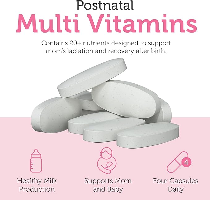 Zahler Postnatal Vitamins for Women - Breastfeeding Supplements for Moms - Lactation Supplement Support with Milk Thistle, Fenugreek, Raspberry Leaf - Non-GMO Kosher Postpartum Vitamins (120 Tablets)