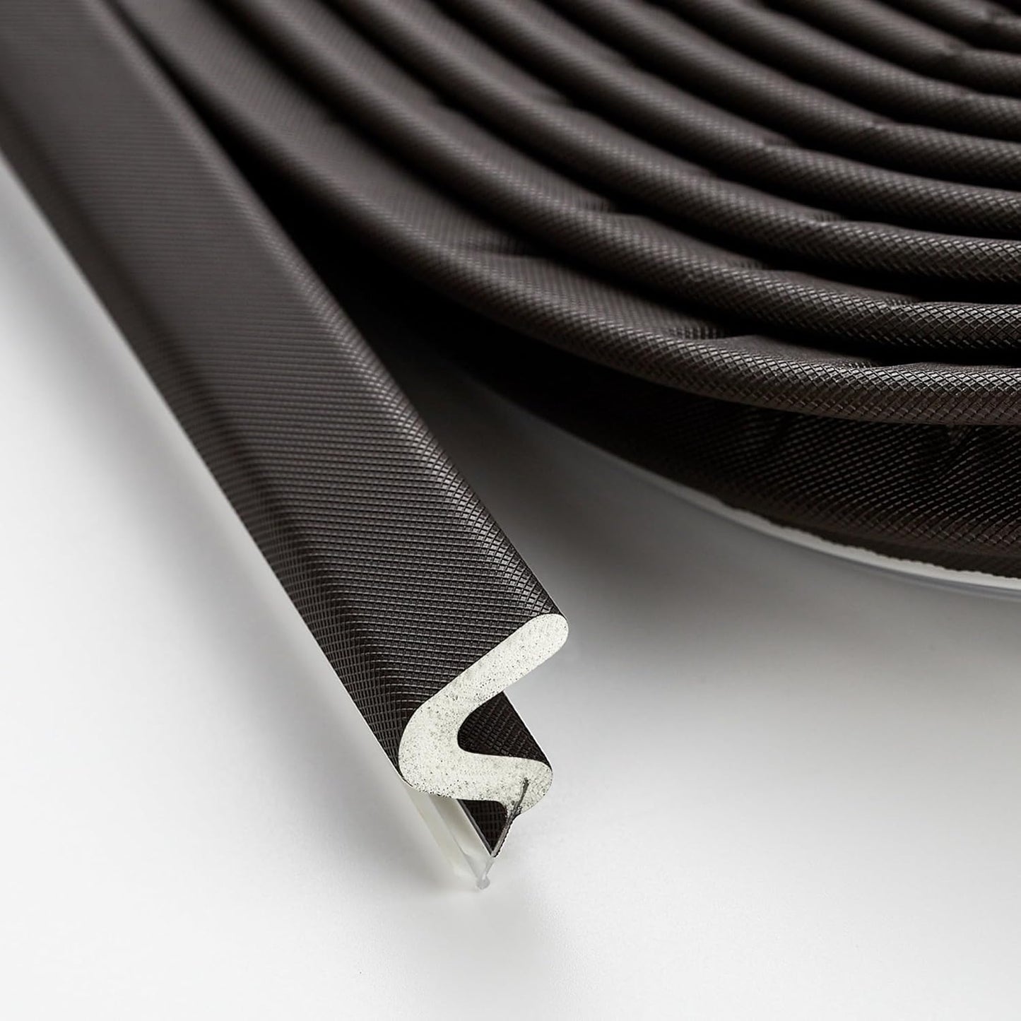 Weather Stripping Door Seal Strip - Soundproof Q-Shaped Foam for Exterior Door Frame, Large Gap Seal, Noise Cancelling, Easy to Install (Brown, 40FT)
