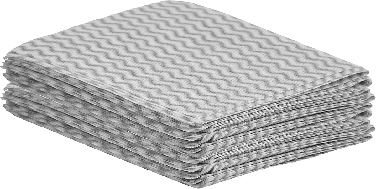 Superio Handy Wipes for Kitchen Multi-Purpose Heavy-Duty Reusable Cleaning Cloth for House, Bathroom, and Office. Disposable Dish Towel (10 Grey)