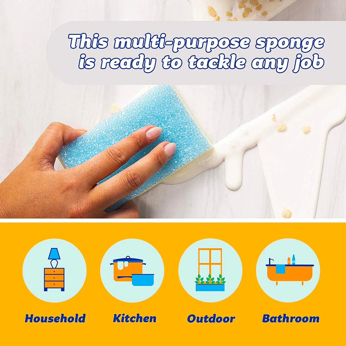 Scrub Daddy Extra Large Sponge Daddy - Bulk Kitchen Sponges for Cleaning Different Rooms & Surfaces - Dual-Sided Dish Scrubber with FlexTexture Foam (18 Count)