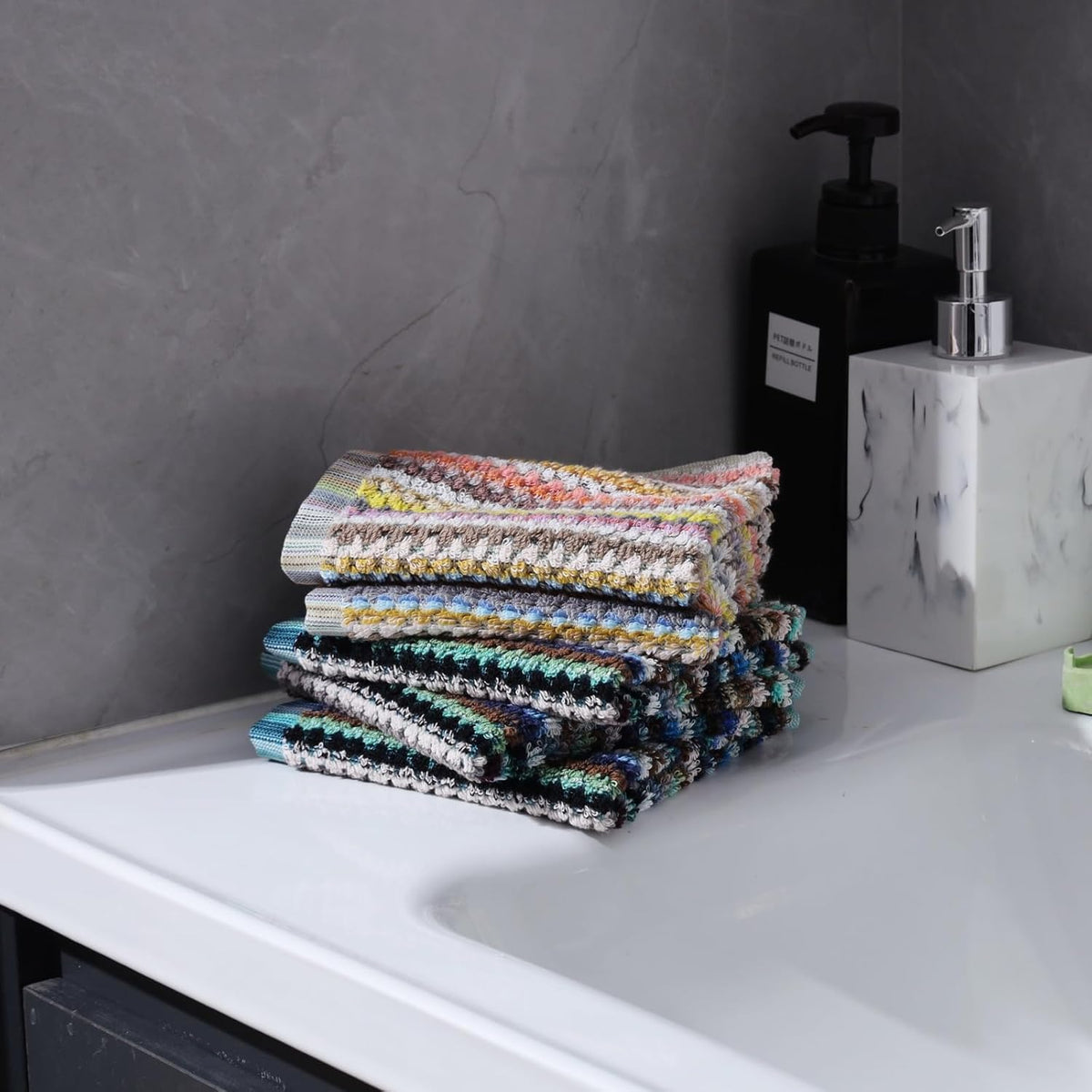 Oeleky Kitchen Dishcloths for Washing Dishes, Ultra Absorbent Dish Rags, Cotton Cleaning Cloths Pack of 8, 12x12 Inches