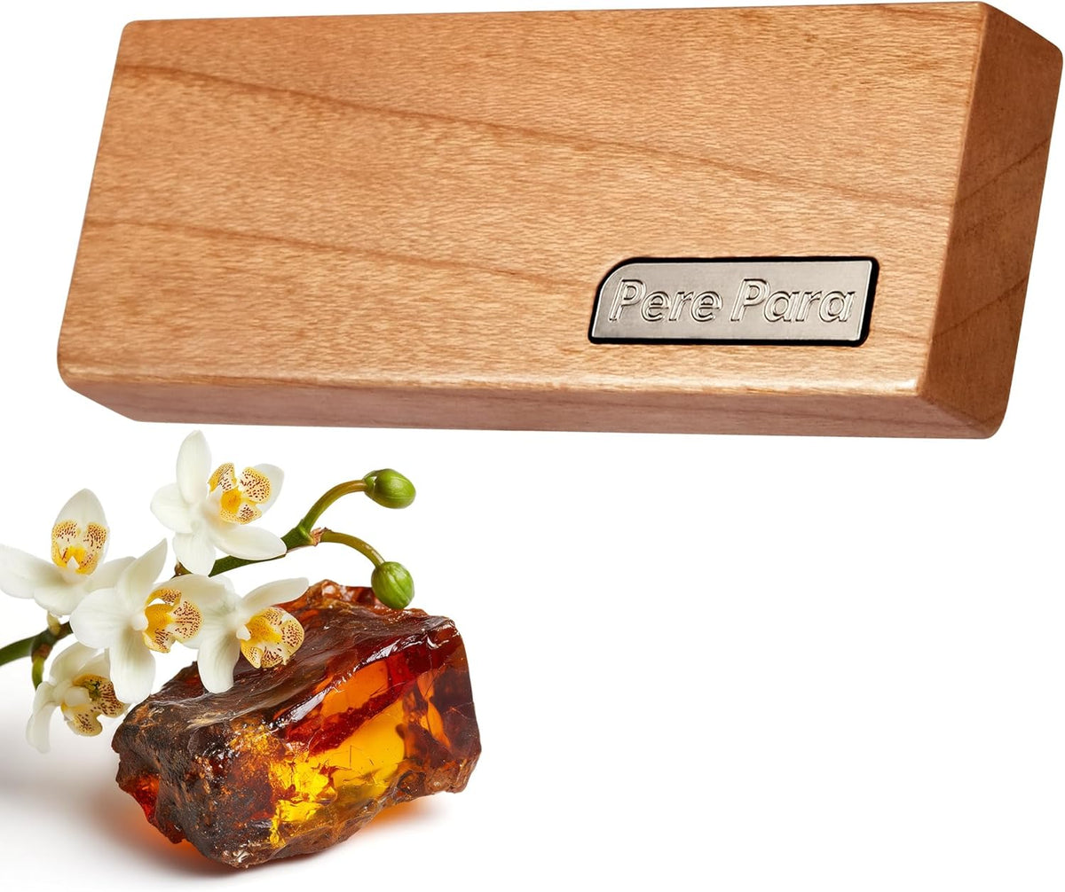 4 Refreshing Scent Bags Wood Car Air Freshener Vent Clip (Burlywood, Amber)- Natural Scent Diffuser for Car, Truck & SUV Premium Essential Oil Starter Kit Gift for Men & Women