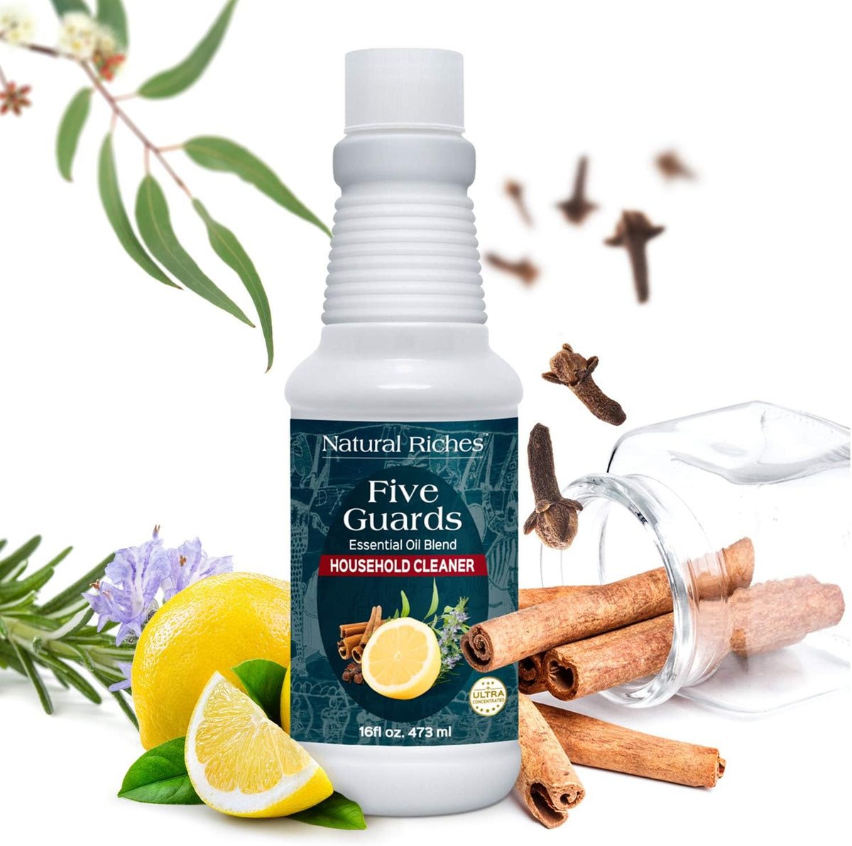 Natural Riches Household Cleaner Concentrate Five Guards from The Tales of French stories of Thieves Essential oil blend household cleaner - 16 fl oz