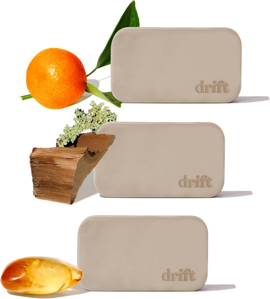 Drift Car Air Freshener - The Original Stone Air Freshener - Car Odor Eliminator - Long Lasting Scent - Metal Clip - Essential Oils - Clean Ingredients - Variety 3 Pack Refill - NO CLIP INCLUDED