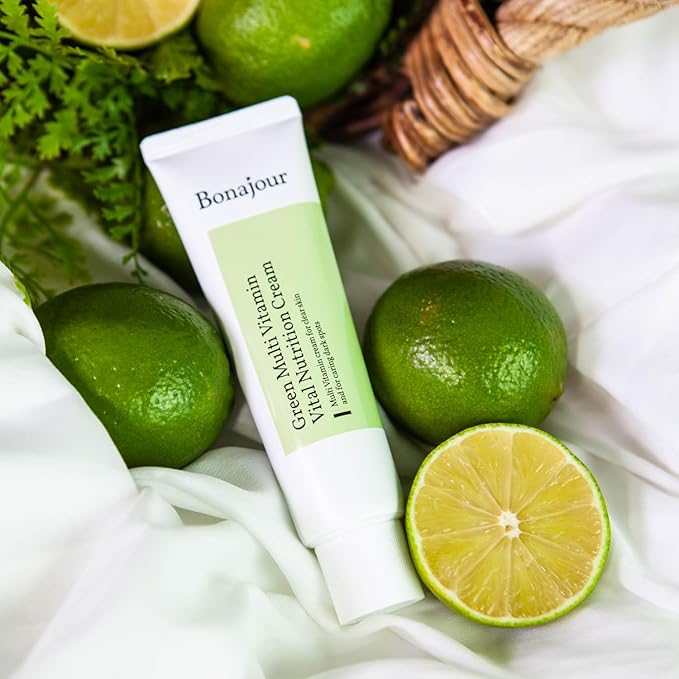 [BONAJOUR] Vegan Natural Green Multi Vitamin Moisturizing Cream for Face - 70% Vitamin, Anti Aging & Brightening, Remove Dark Spot 1.7 fl. oz
