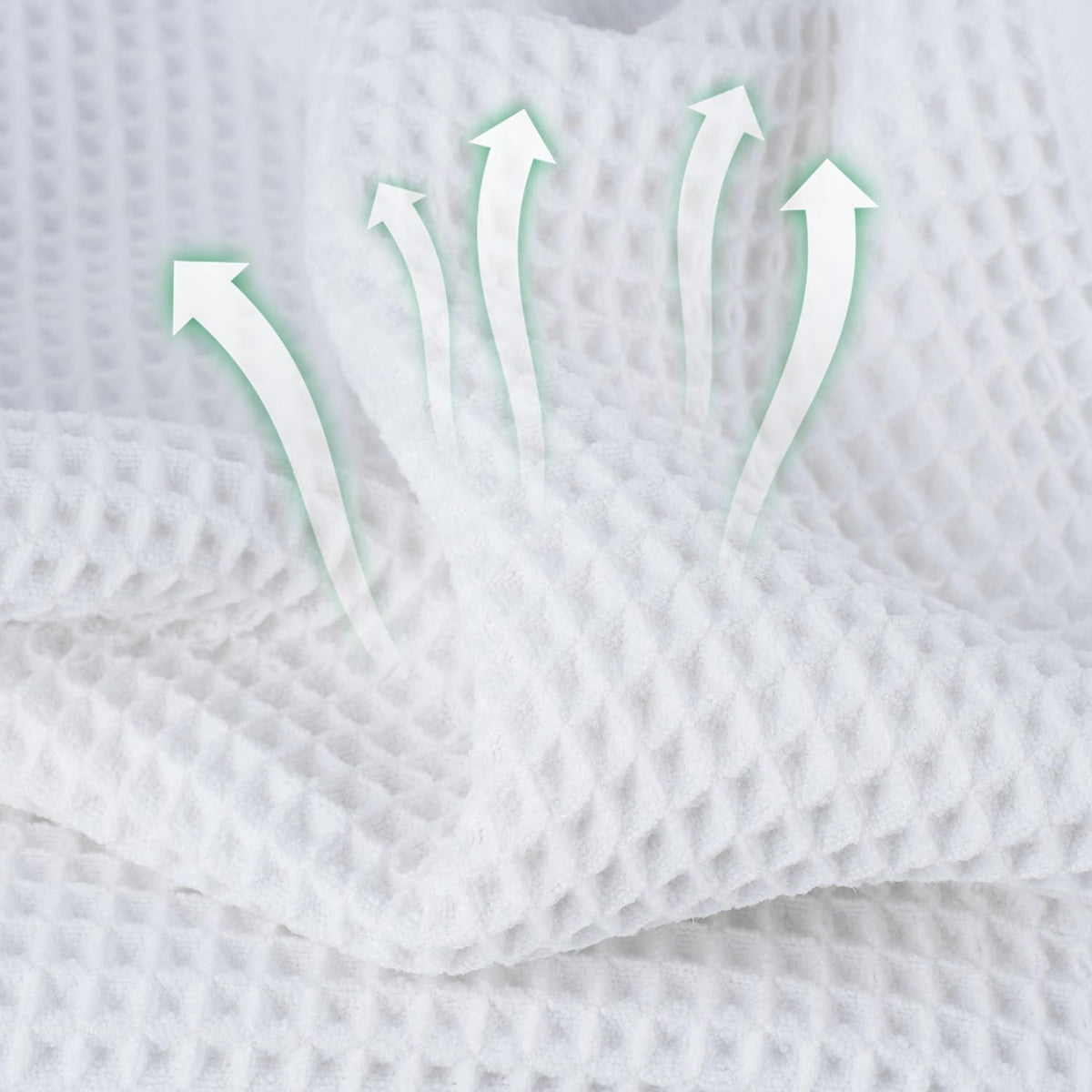 Microfiber Waffle Face Towels, 2 Pieces, Soft, Absorbent, Fast Drying, Lint Free (White)