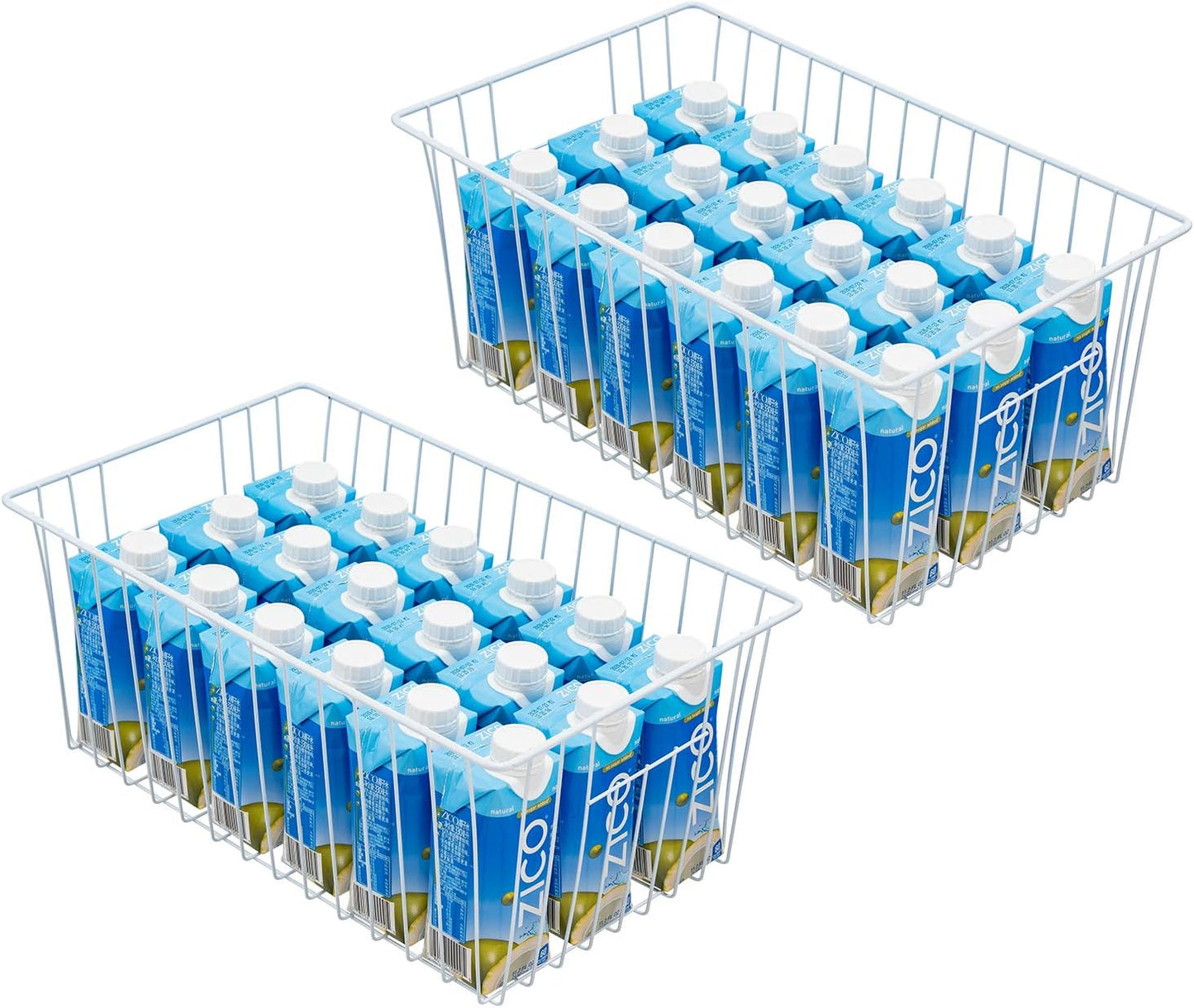16inch Upright Freezer Organizer Baskets for 13-14,16-21 cu.ft Standup Freezer, Settle freezer chaos and reduce food waste effectively, Durable, Fully Use Space, Improve Air Circulate, White, 6pcs