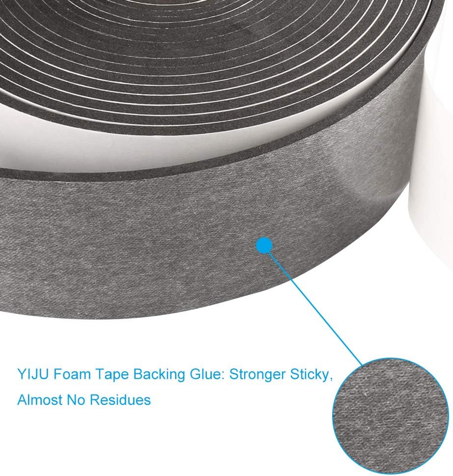 High Density Foam Tape,2 Inch Wide x 1/8 Inch Thick Door Insulation Tape,Adhesive Weather Stripping for Doors Window,Foam Seal Proofing Tape,16 Feet Long