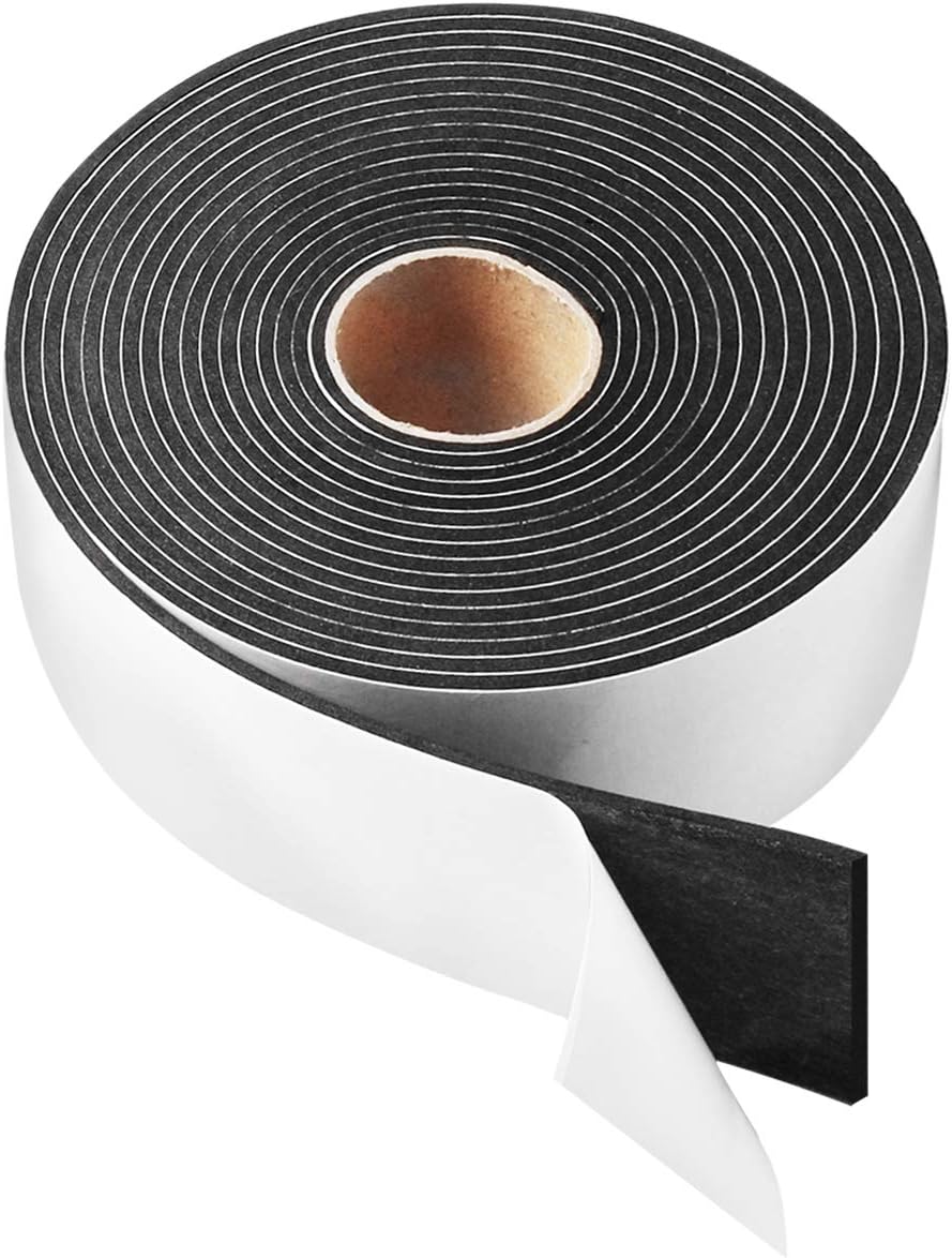 High Density Foam Tape,2 Inch Wide x 1/8 Inch Thick Door Insulation Tape,Adhesive Weather Stripping for Doors Window,Foam Seal Proofing Tape,16 Feet Long